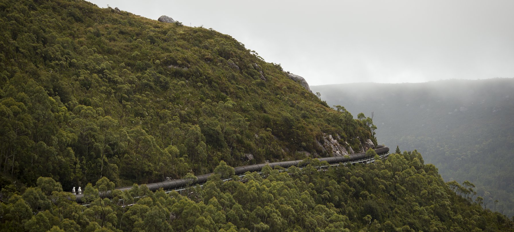 Water pipeline on the side of a hill near Queenstown