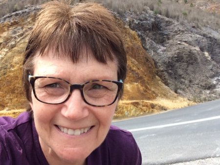 Joy Allison on a bender! Not quite true ... but on one of the many Gormy Hill bends copy