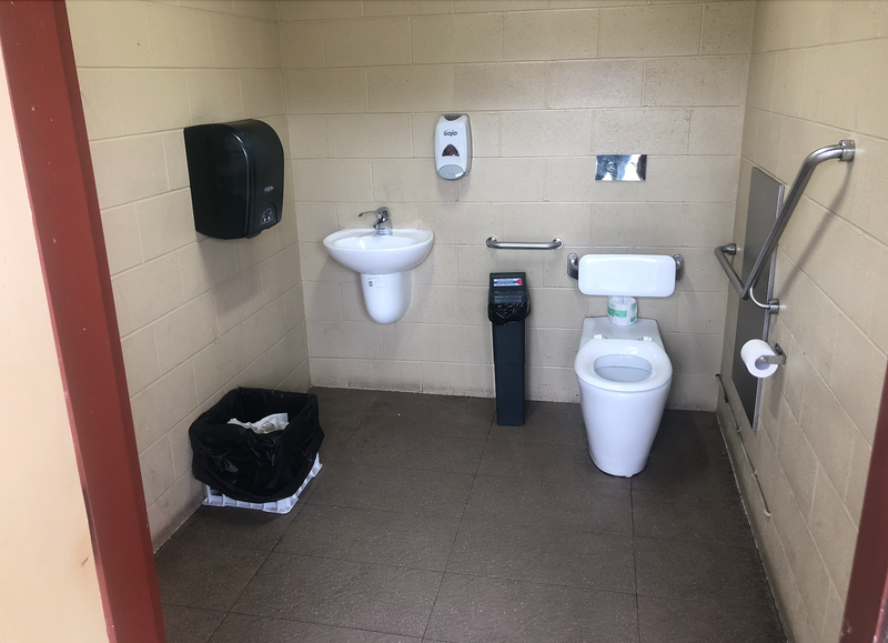 Inside accessible bathroom at Headley Falls Park