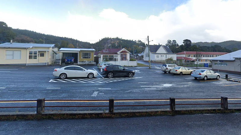 A photo of a carpark across the road from St Joseph&#x27;s Catholic College on Orr Street, Queenstown.