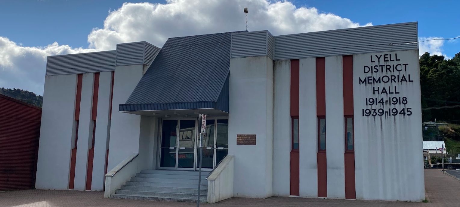 A photo of the Queenstown Memorial Hall facade.