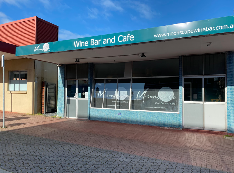 A photo of the Moonscape Wine Bar and Cafe facade taken from Orr Street.