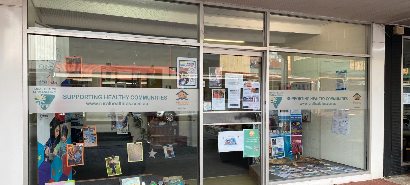 A photo taken from Orr Street of the front windows of the Rural Health Tasmania building.